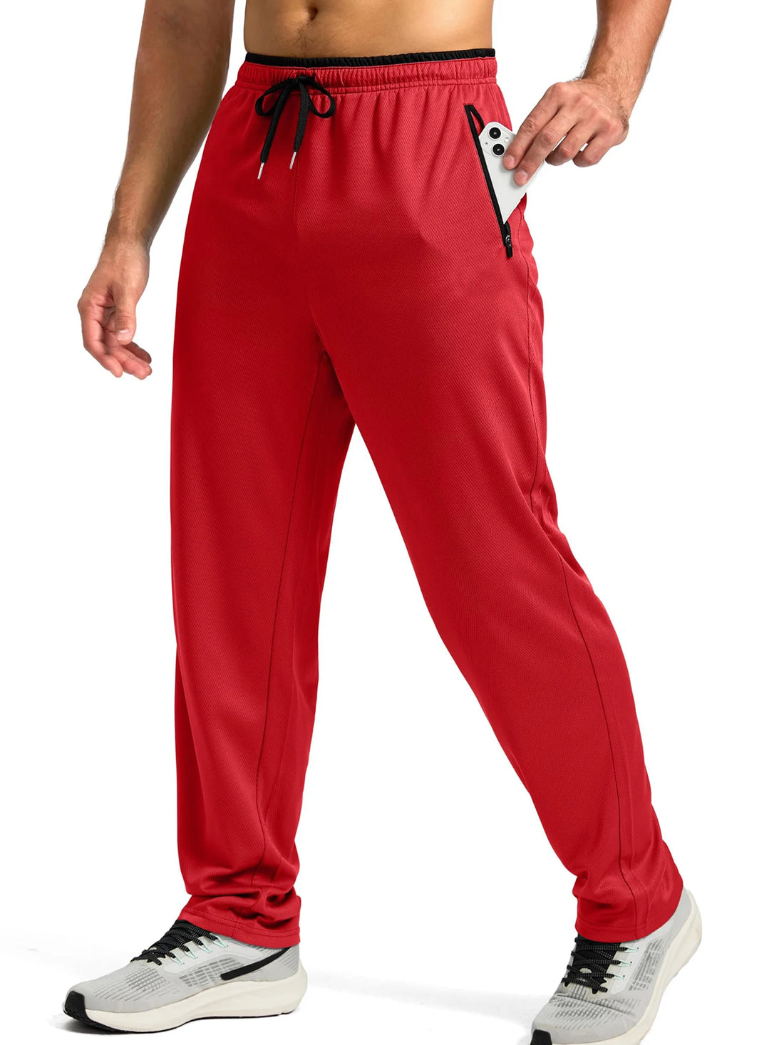 Men's Quick Dry Breathable Lightweight Activewear Pants with Elastic Waist And Zipper Pockets for Gym Casual Fitness Running Hik