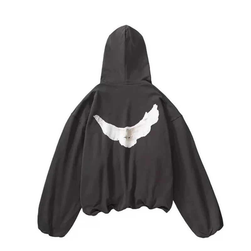 Double Layer Heavy Fabric YZY Kanye West Hoodie Men Women 1:1 Best Quality Dove Print Season 6 Oversized Pullover - ATFH