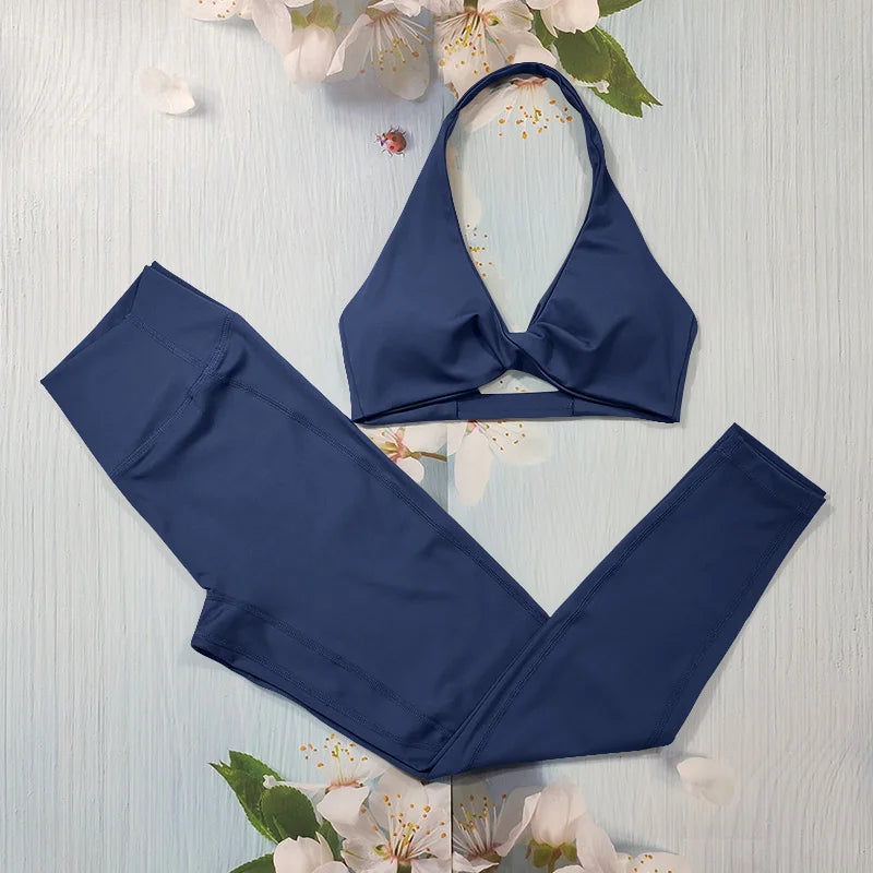 Nude Feel Fitness Suit Sports Set Women's Tracksuit Sexy Yoga Outfits Gym Sportswear Legging And Underwear Workout Clothes Woman - ATFH