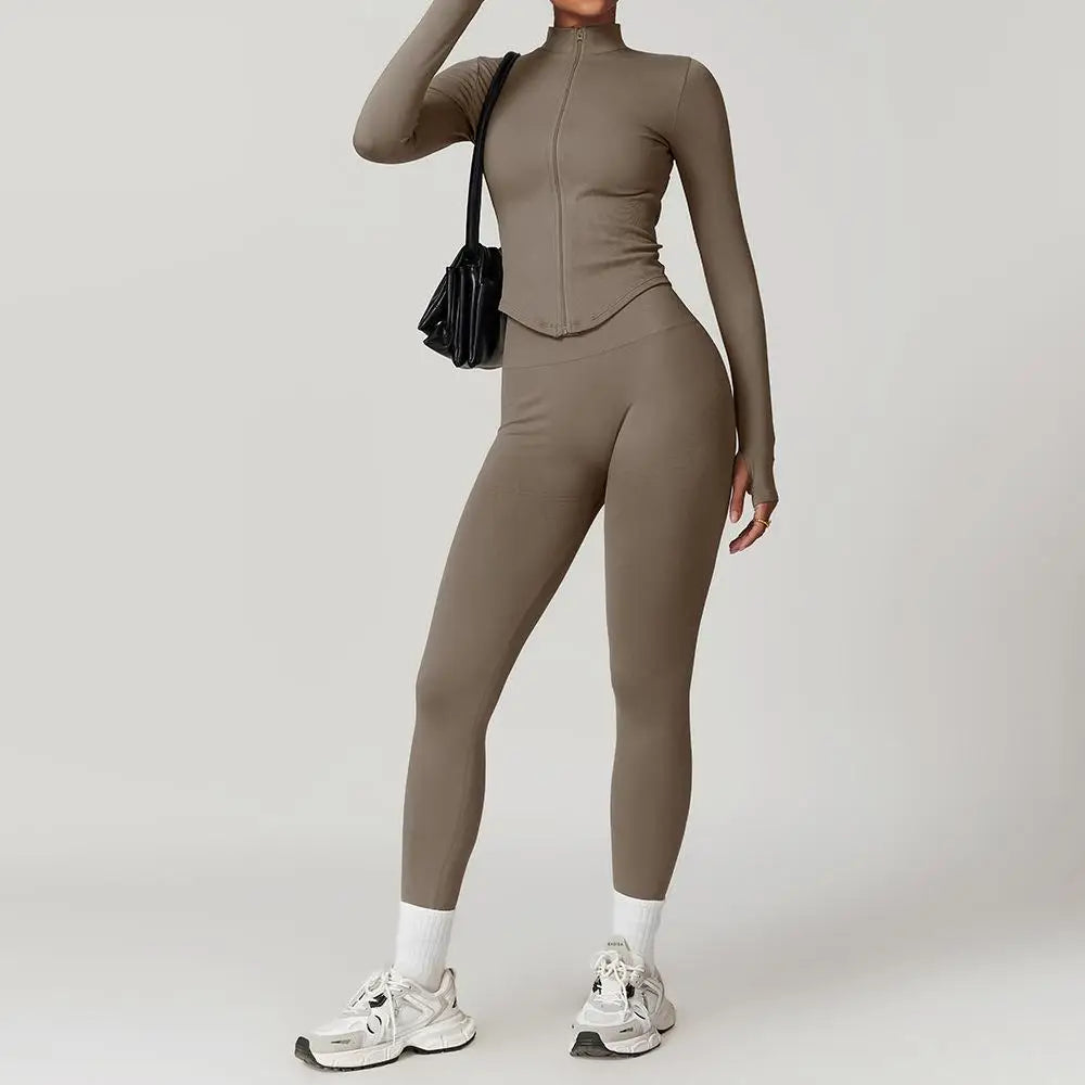 Seamless 2Pcs Yoga Pants Set Women Gym High Waisted High Support Fitness Leggings Push Up Seamless Edging Fitness Sports Bra ﻿ - ATFH