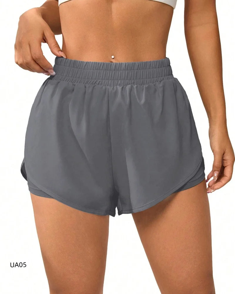 Women's 2-in-1 Flowy Quick Dry Athletic Running Yoga Gym Sport Shorts for Fitness Daily Wear Summer Essential Loose Fit Tahsi Fashion House