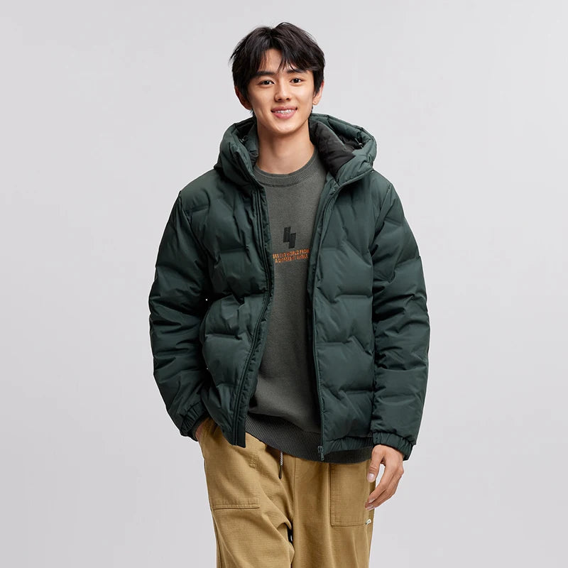 Semir Down Jacket Men 2026 New Waterproof Hooded Outerwear Winter Clothing Solid Color Versatile Thick Down Coat For Man