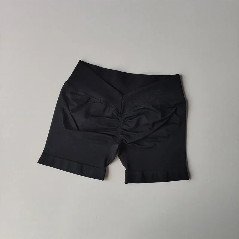 High-Waisted Peach Butt-Lifting Fitness Gym Sports Shorts for Women Tight-Fitting Belly-Control Outdoor Running Training Yoga
