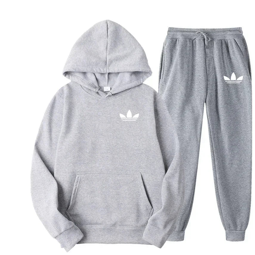 2025 New Men's Fashion Casual Tracksuits Outdoor Jogging Hooded Sets Sports Luxury Hoodie + Pants Suit Clothing - ATFH