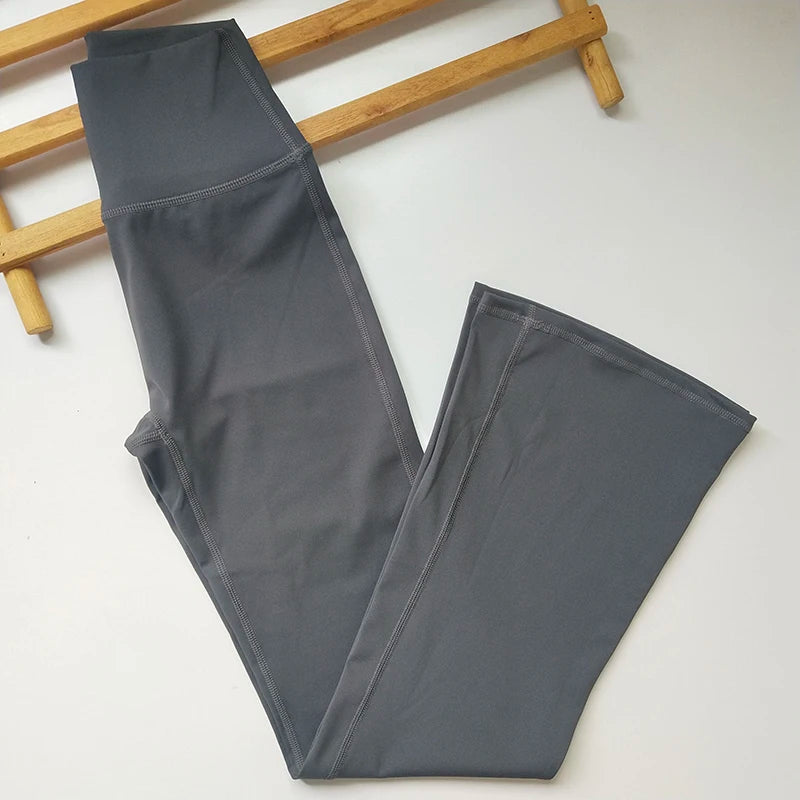 High-end Seamless High-Waist Flare Yoga Pants Women's Bell-Bottom Fitness Trousers High-Elastic Gym Tight Sports Leggings ATFH