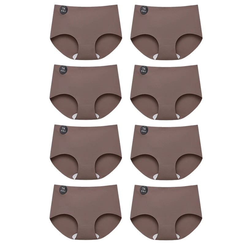 FallSweet 8PCS Seamless Mulberry Silk Panties for Women Ultra Thin High Elastic Invisible Briefs Soft Comfortable Lingerie M-2XL