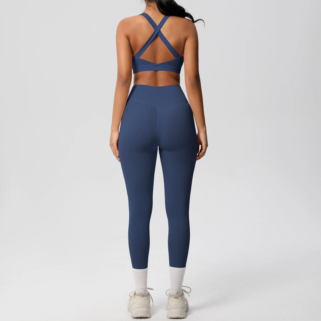 Women 2pcs Patchwork Sport Yoga Suit Training Sleeveless Sport Gym Tops  Tummy Control Slimming Booty Leggings Yoga Suit Sports - ATFH