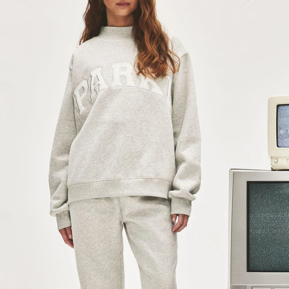 Rowan AAPKY035 Women O-Neck Long Sleeve Female Pullover Letter Embroidery Sweatshirts Vintage Casual Sports Lady Top 2026 - ATFH