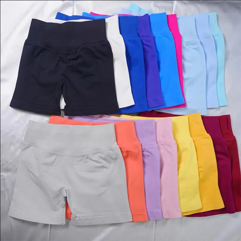 Impact Shorts Low Ribbed Waist Band Yoga Shorts Legging Seamless Scrunch Workout Gym Shorts Booty Hight Stretch Fitness Tights Tahsi Fashion House