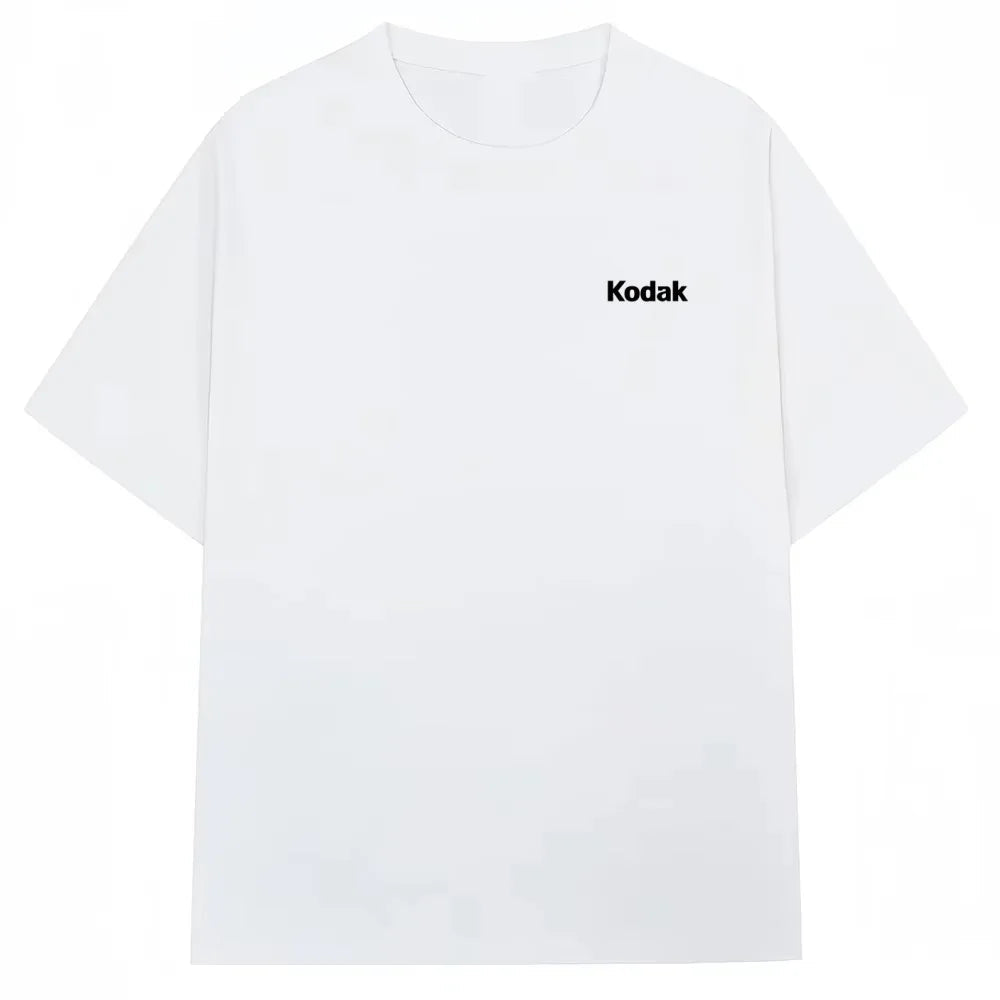 Kodak Mini Logo T-Shirt, Cream Beige Small Print Tee, Cotton Crewneck for Men & Women Retro Casual Streetwear ATFH