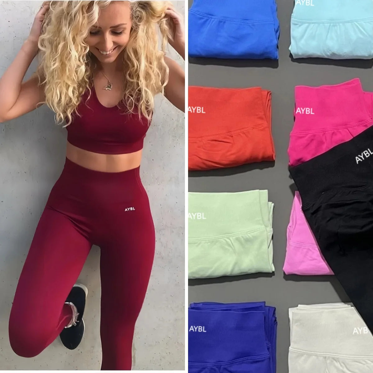 New Gym Leggings Women Seamless Yoga Pants High Waist Low Ribbed Band Fitness Leggings Fitness Sweat Wicking Workout Tights - ATFH
