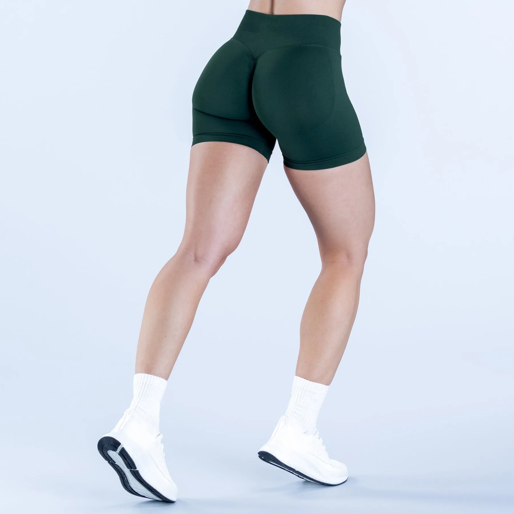 High Elastic Nylon Sports Shorts Women's Three-Way Waist Drawstring Butt Lifting Seamless Low Waist Three-Quarter Length