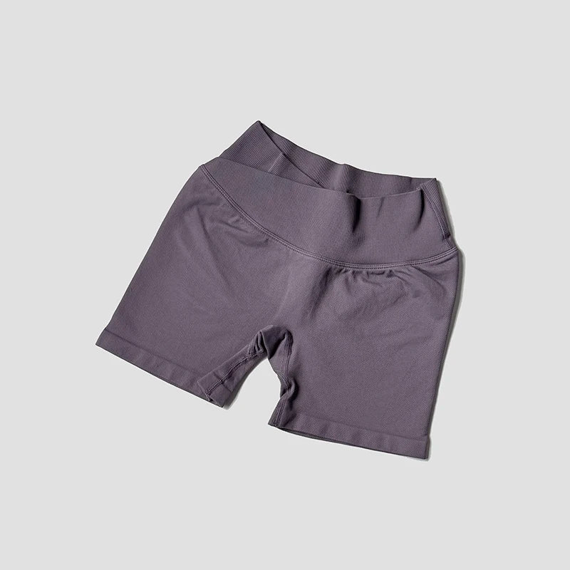 Summer High Waisted Training Workout Shorts Seamless Cross Waist Sexy Running Fitness Short Pants Solid Color Gym Leggings Tahsi Fashion House