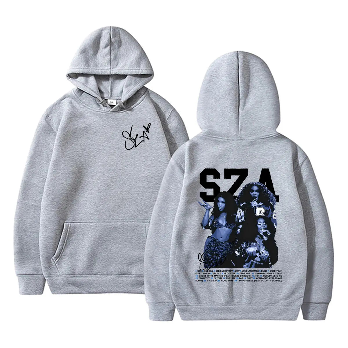 Hot Rapper SZA SOS Graphic Hoodie Men Women Hip Hop Fashion Oversized Hooded Sweatshirt Unisex Vintage Casual Pullover Hoodies