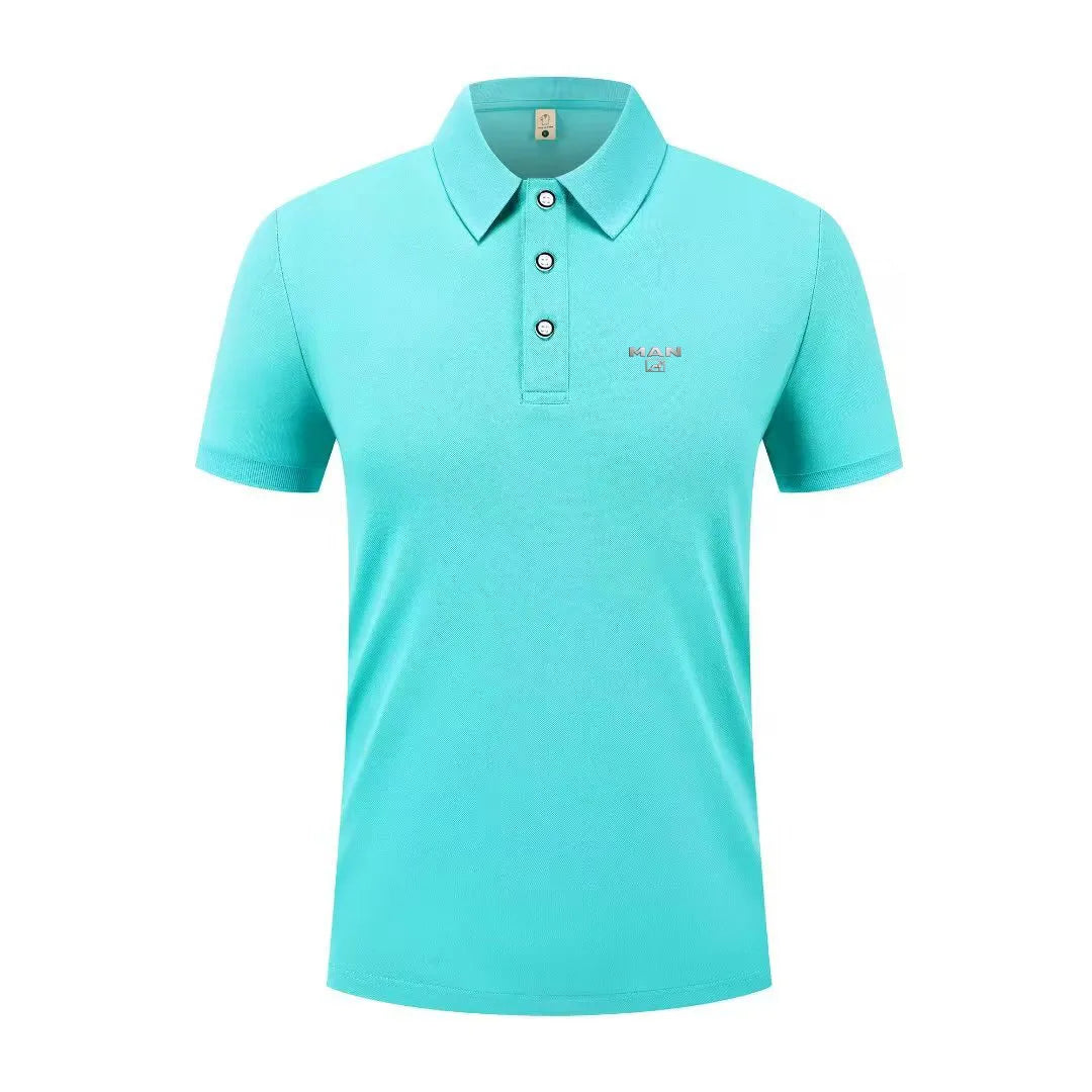 Summer casual sports fast short sleeved polo shirt solid color shirt bicycle set men's fitness set