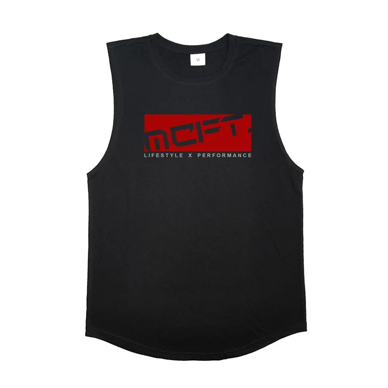 Running Vests Men Summer Cotton Gym Clothing Fitness Tank Top Muscle Bodybuilding Stringer Tank Tops Workout Sleeveless Shirt