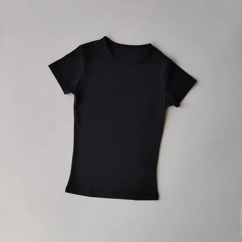 Women's Outdoor Sports Shirt Yoga Wear Fitness T-Shirt Quick Dry Running T-Shirt Workout Top Female Sportswear Exercise Clothing - ATFH