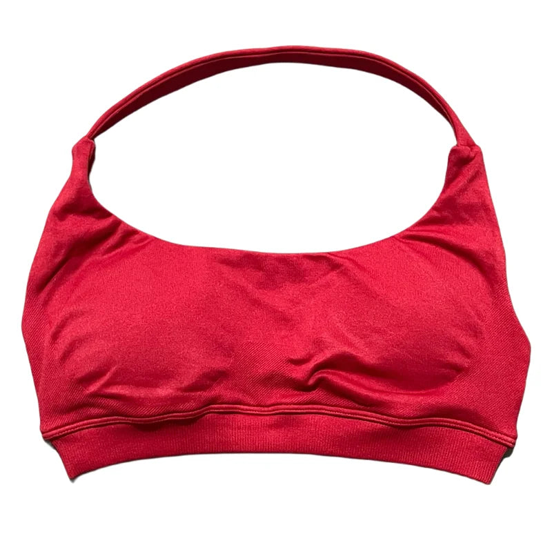 HISTELLO Women Seamless Halter Top Sports Bra High Support Push-up Open Back Pilates Gym Wear Fitness Yoga Workout Underwear - ATFH