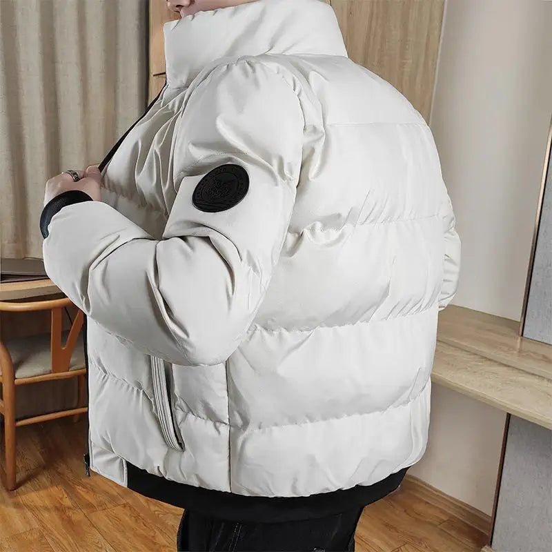 2025 Men's Puffer Jacket Thermal Warmth Quilted Coat Stand Collar Streetwear Casual Outerwear Oversized Athleisure Winter Coat ATFH