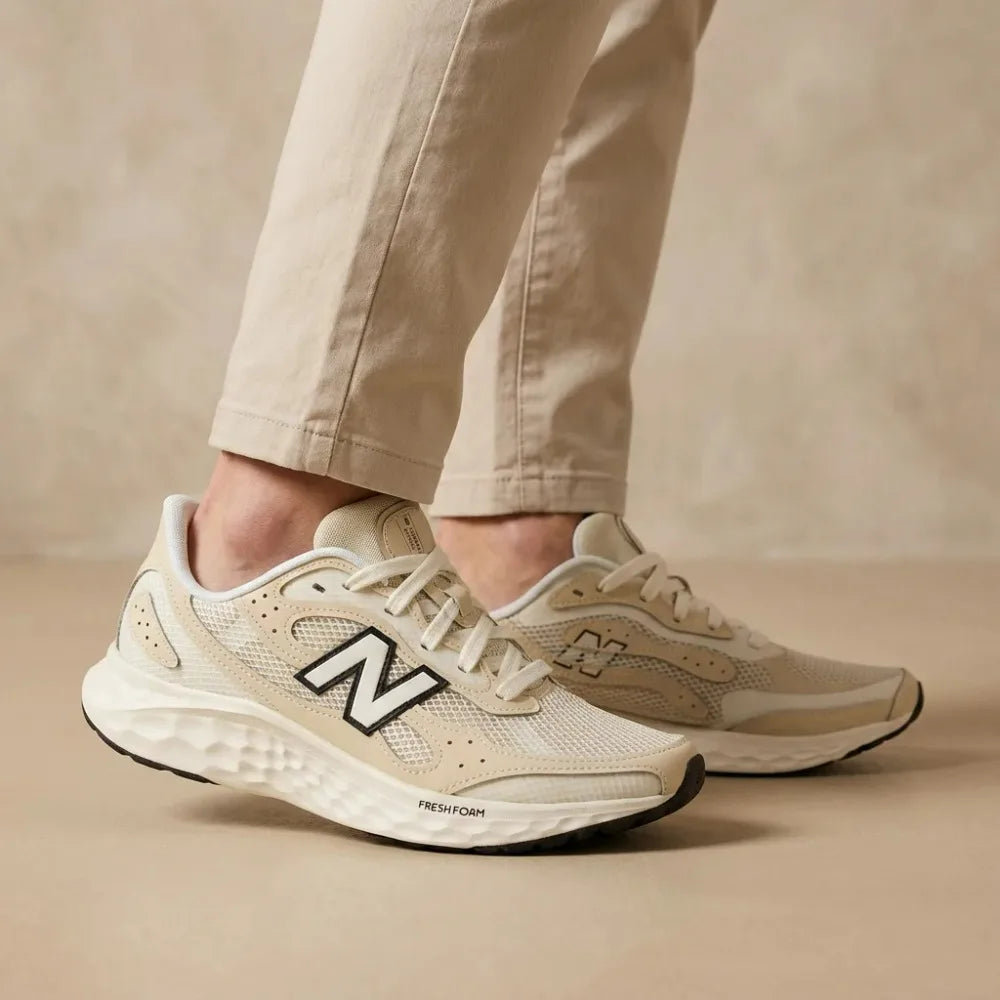 New Balance NB Fresh Foam Arishi v4 Men's Snug Lightweight Rebound Low-Top Casual Running Shoes, Off-White MARISTC4