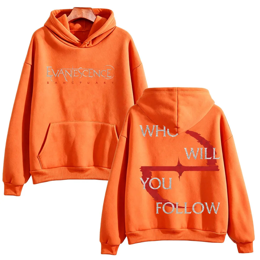 Evanescence Who Will You Follow Hoodie Unisex Gothic Rock Band Sweatshirts Long Sleeve Fans Concert Streetwear Unisex Loose Tops