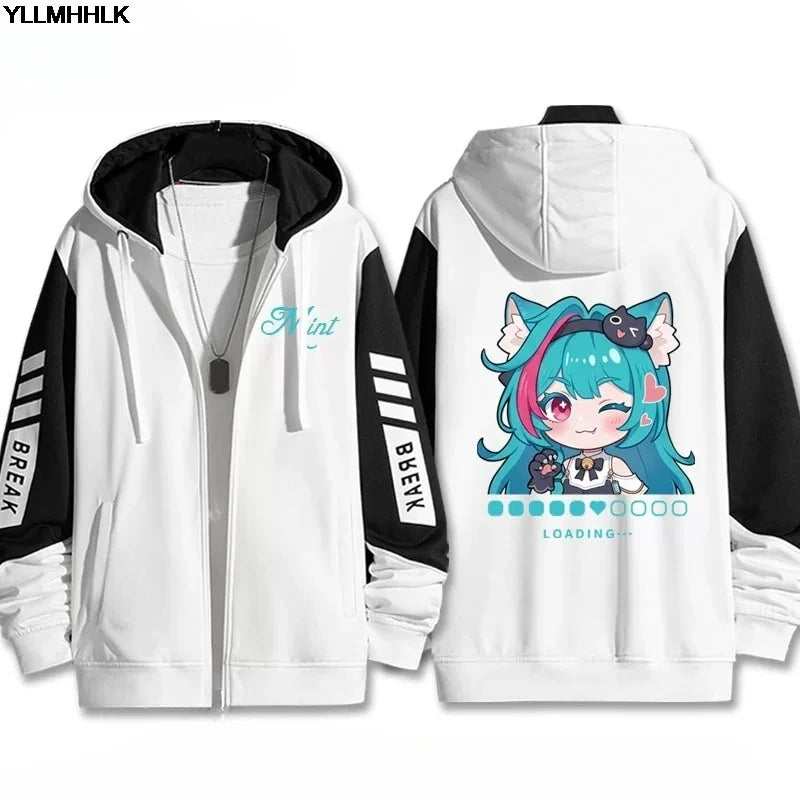 3D Print Anime Neverness To Everness Zip Up Women/Men Hoodie Sweatshirt Mint‌ Nanally‌ Lacrimosa‌ Cosplay Zipper Hooded Jacket