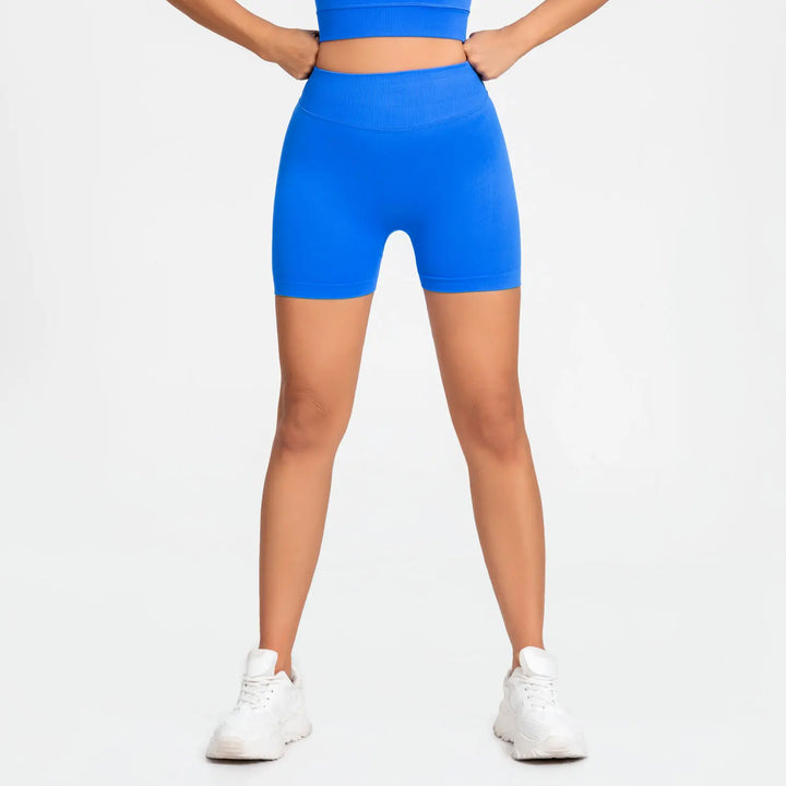 NCLAGEN Impact Shorts 4.5" Women Fitness Sports Biker Shorts Low Ribbed Band Gym Workout Scrunch Butt Yoga Seamless Leggings