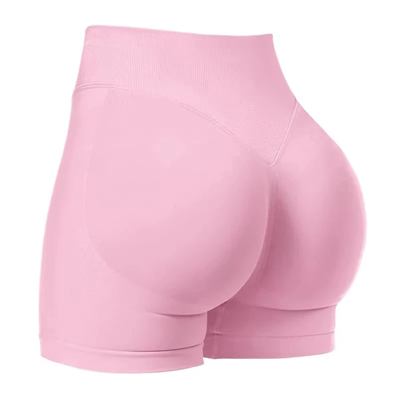 Summer High Waisted Yoga Shorts For Women Fashionable and Sexy Running Fitness Pants Solid Color Yoga Leggings Elastic Tights Tahsi Fashion House