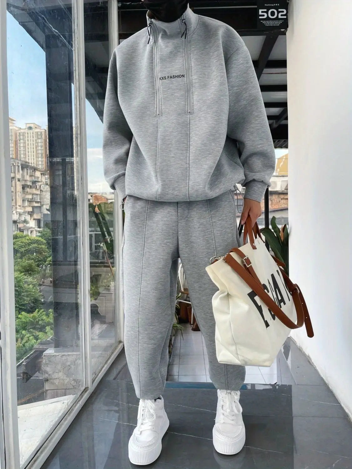 Autumn Winter 2026 New Sports and Leisure Suit Fashion Jacket Sweater Sweatpants Ruffian Handsome Baggy Men's Clothing Set - ATFH