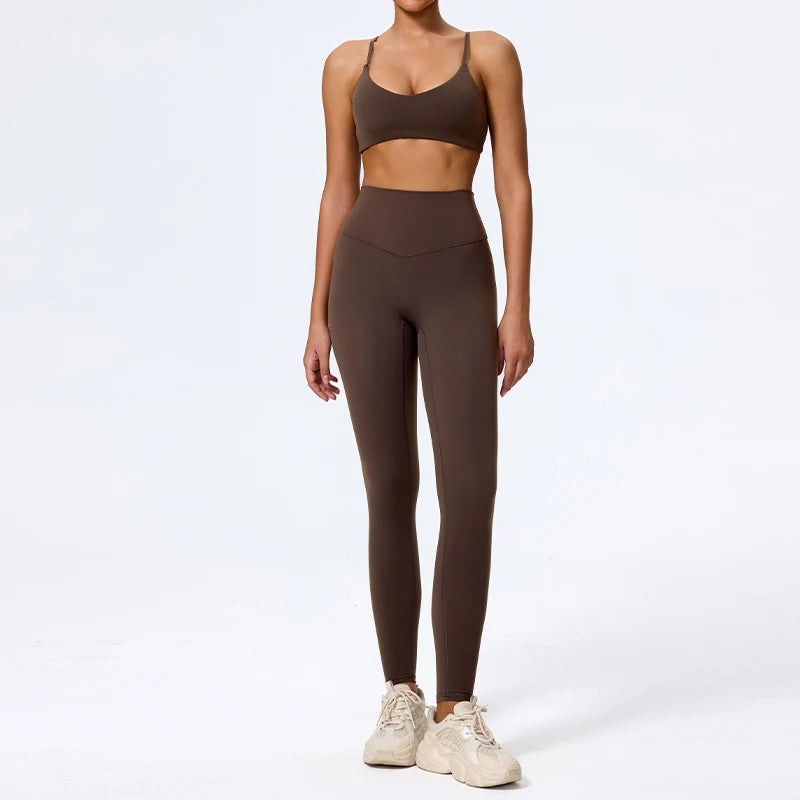 Ctenkevet Summer Women 2Pcs Sleeveless Sports Set Female Gym Two-piece Yoga Set High Waist Breathable legging Sportswear Women - ATFH