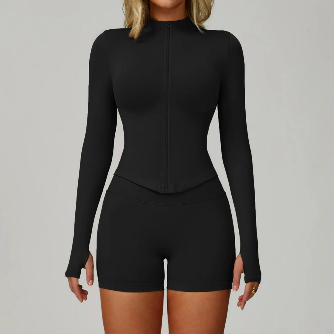 Seamless Yoga Suit 2PCS Sports Set Women Tracksuit Gym Running Workout Clothes Sports Long Sleeve Athletic Wear Yoga Clothing - ATFH