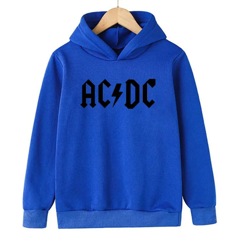 Hip Hop Fashion AC DC Children Hoodies Sweatshirt Autumn Winter Kids Hooded Top Casual Sportswear Boys Girls Hoodie Pullover