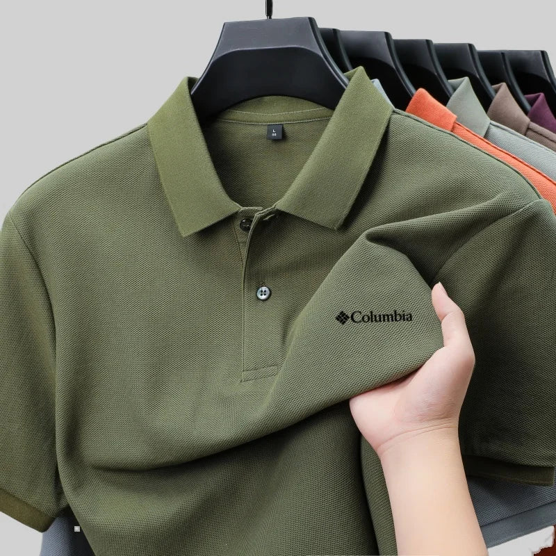 100% pure cotton exquisite brand letter embroidery design breathable POLO shirt summer men's sports style comfortable casual top