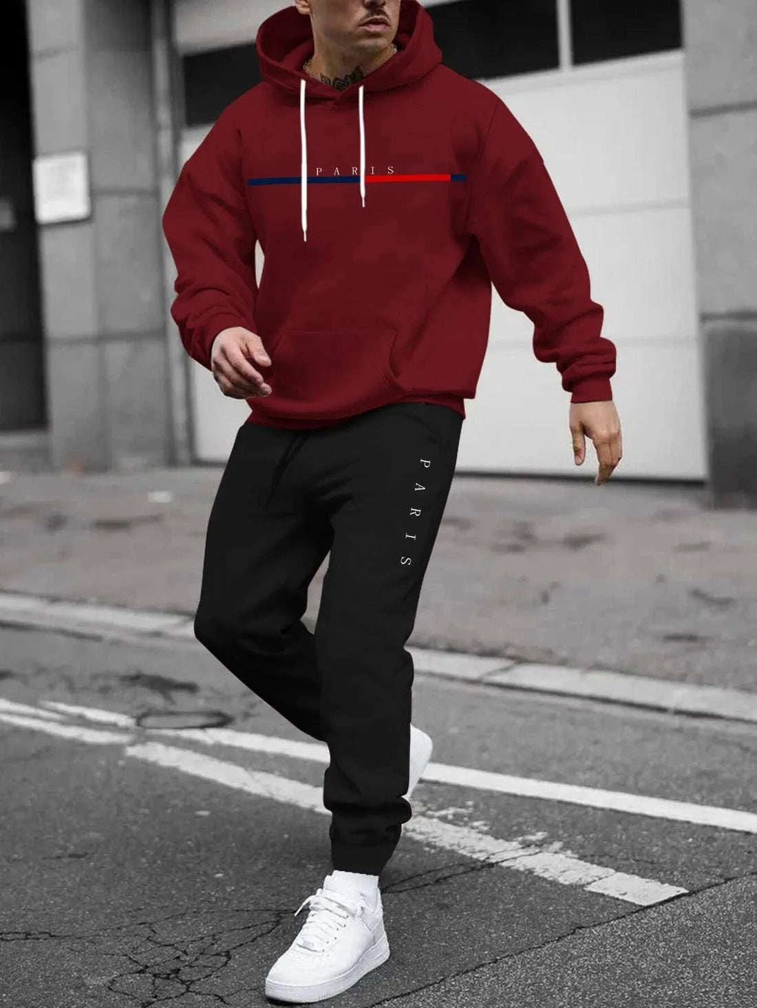 2026 Spring and autumn two-piece men's drawstring women's sports set hooded set quality comfortable casual pullover fashion - ATFH
