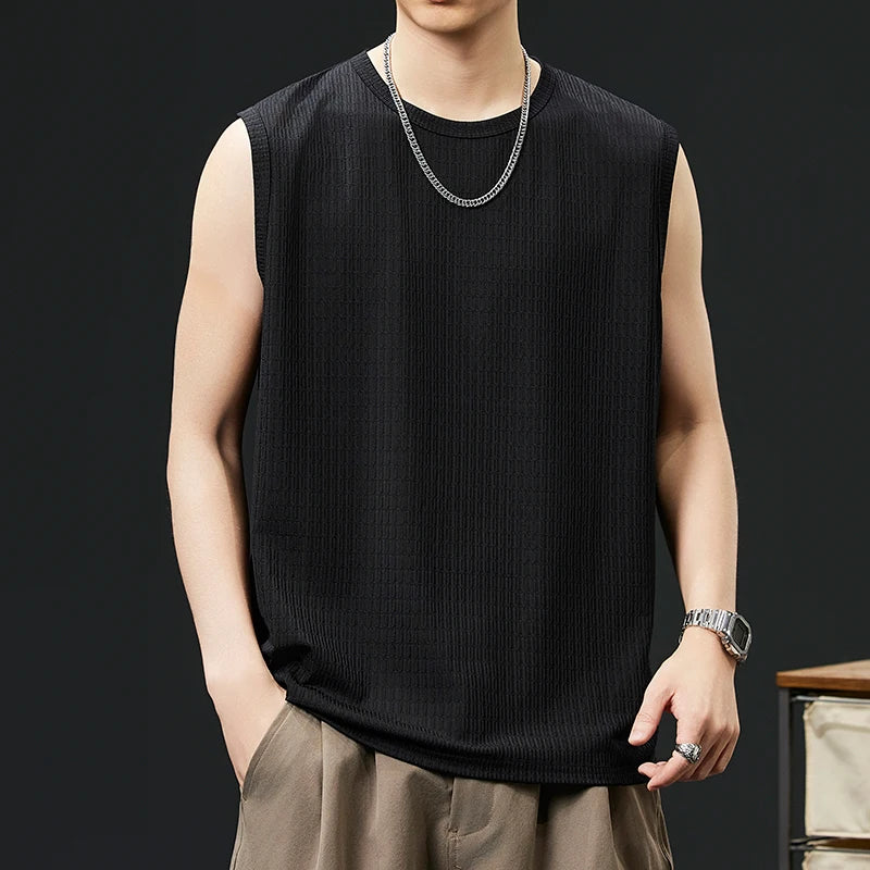2026 Men's Sexy Ice Silk Mesh Tank Tops Gym Stringer Bodybuilding Sleeveless Quick Dry T-Shirt Fitness Vest Male Muscle Singlets