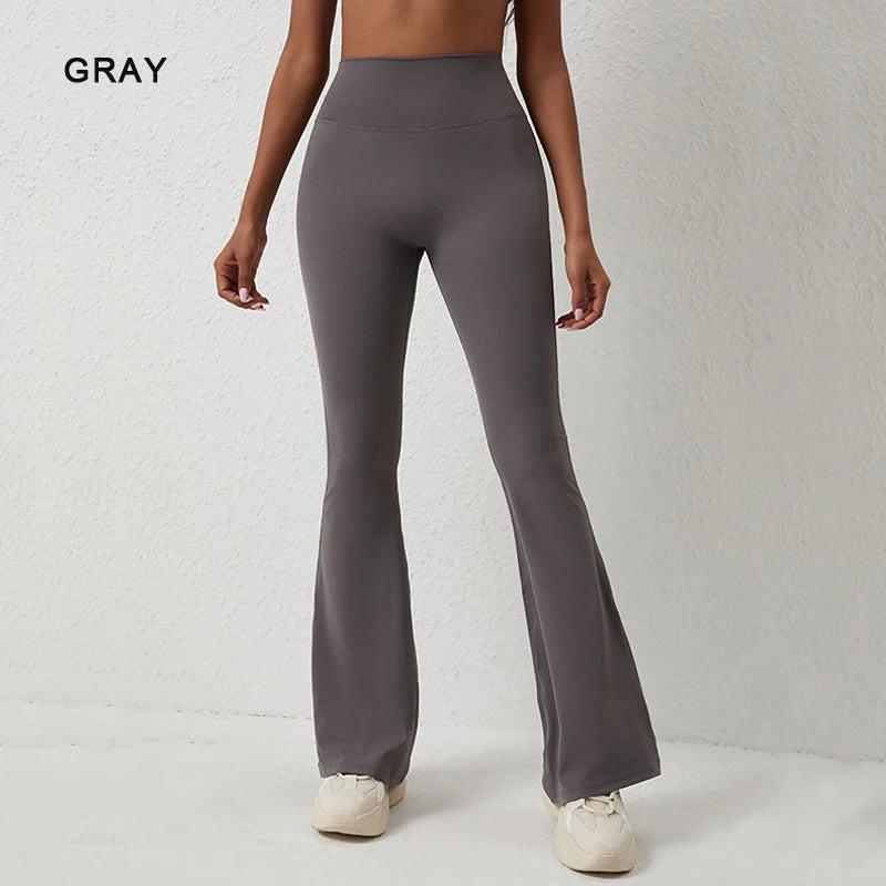DIAS FIT JOY Peach flared pants for women's yoga high waisted and hip lifting tight pants wide leg fitness pants quick drying ATFH
