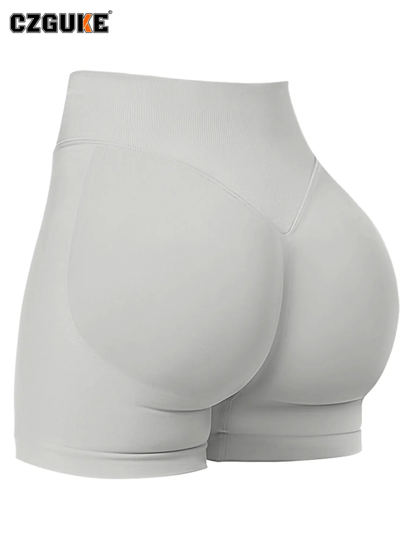 CZGUKE-Women High Waist Yoga Shorts Scrunch Butt Lifting Sports Shorts Seamless Gym Workout Short Pants For Fitness Running