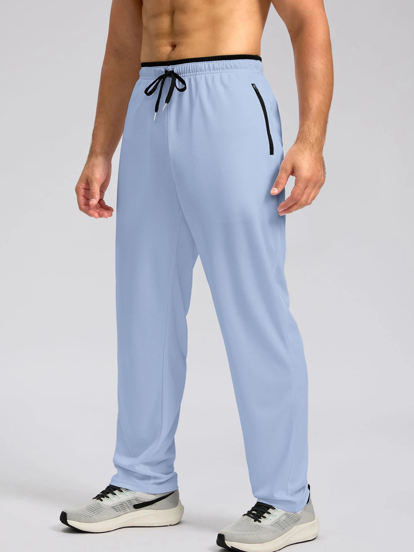 TACVASEN Men's Quick Dry Outdoor Pants Straight Leg Elastic Waist Fitness Running Hiking Yoga Jogging Sweatpants