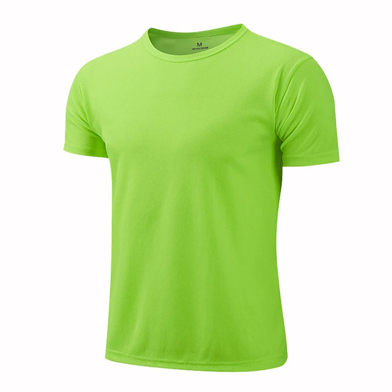 Men Women Quick Dry Short Sleeve Sport T Shirt Gym Jerseys Fitness Shirt Trainer Running T-Shirt Teenager Breathable Sportswears - ATFH