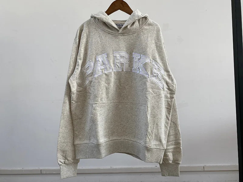 New spring style, niche in North America, PK letter patchwork, embroidered stars, loose-fitting women's hooded sweater - ATFH