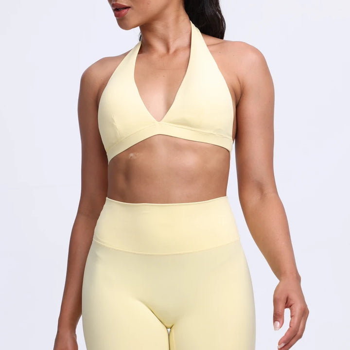 DIAS FIT JOY -Neck Hanging Neck Naked Feeling Yoga Bra for Running Fitness Cycling - Breathable Comfortable Sports Bra for Women - ATFH
