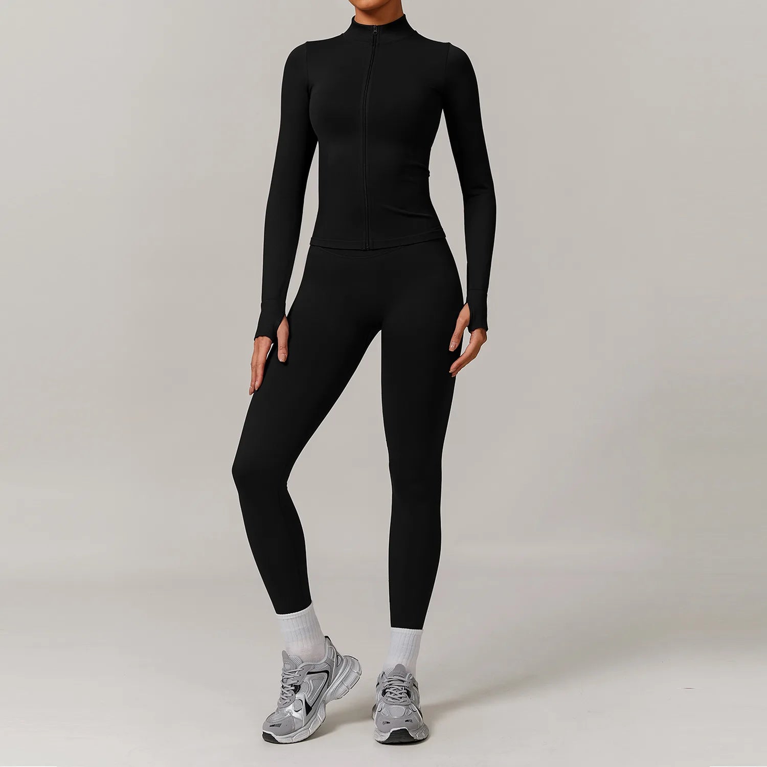 Yoga Set 2/3PCS Gym Clothes Sportswear Yoga Suits For Women Long Sleeve Crop Top Fitness Set Tracksuits Sports Bra Gym Leggings - ATFH