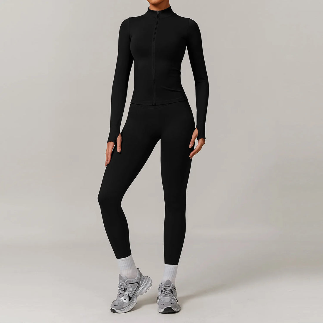Yoga Set 2/3PCS Gym Clothes Sportswear Yoga Suits For Women Long Sleeve Crop Top Fitness Set Tracksuits Sports Bra Gym Leggings - ATFH