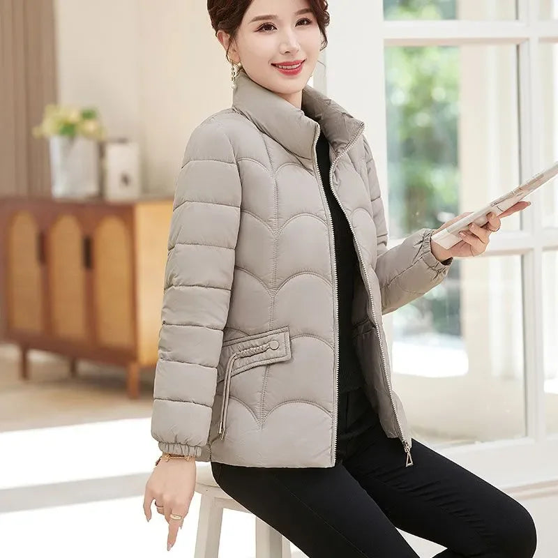 Down Cotton-Padded Jacket Women's Short Overcoat Winter New Fashion Thick Warm Parka Coat Loose Chic Cotton-Padded Jacket ATFH