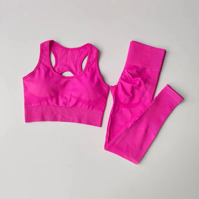 Seamless High Waist Leggings Tracksuit for Women, Yoga Sets, Sportswear, Workout, Sports Bra, Gym Clothing - ATFH