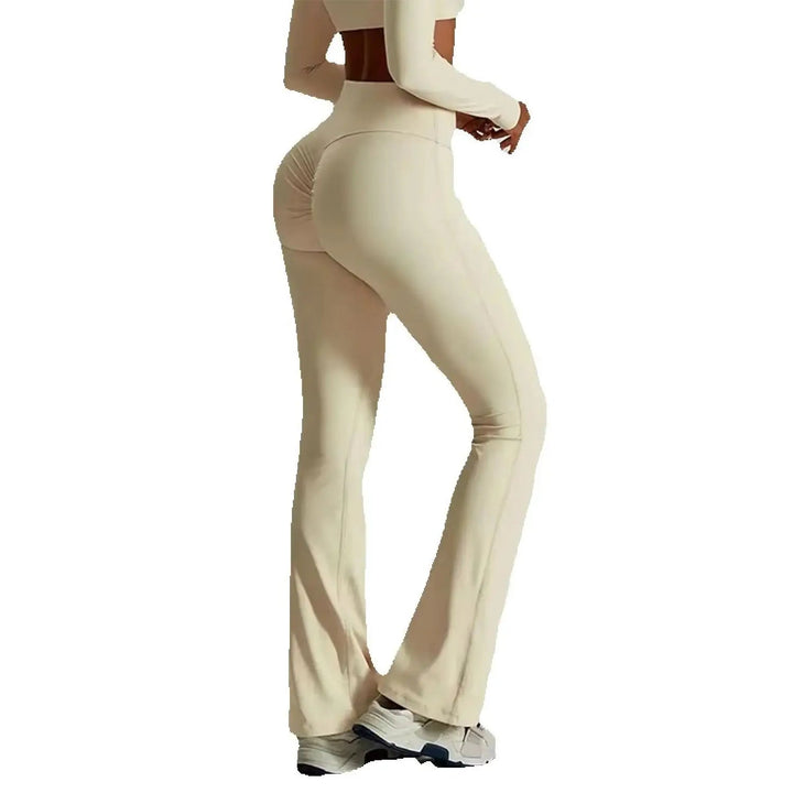 Women Gym High Waist Push Up Flared Pants Naked Feeling Workout Leggings Dancing Fitness Sports Tights Breathable Yoga Clothes ATFH
