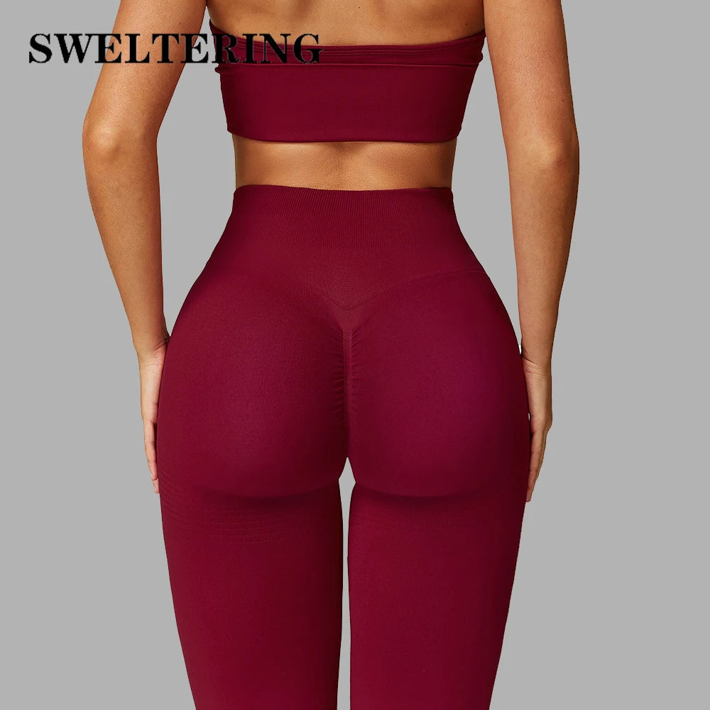 SWELTERING Seamless Gym Fitness Pants High Waist Yoga Trousers Hip Lifting Sports Leggings Workout Sports Leggings Female Tights ATFH
