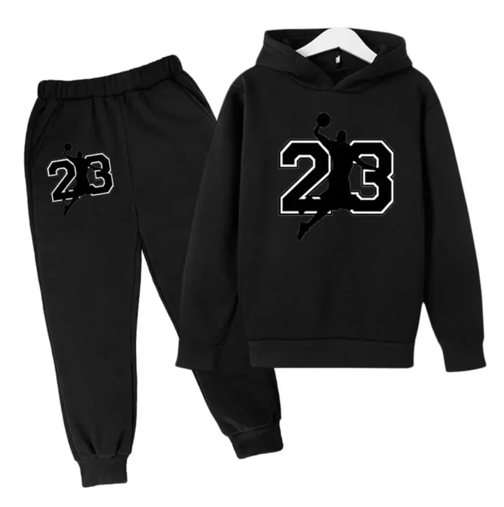 Pullover Toddler SuitChildren Basketball  Clothing Hoodies+Pant Set Girls Boys 3-12 Years Kids Coat Spring Autumn Sports - ATFH