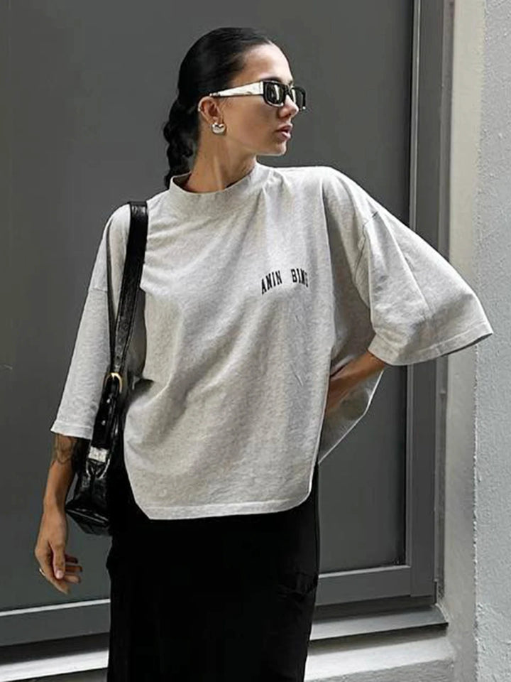 Graphic Aesthetic T-Shirts for Women Summer Clothes 2024 Cotton Half Sleeve Loose Tees Tops Oversized Female Fashion T-Shirt - ATFH