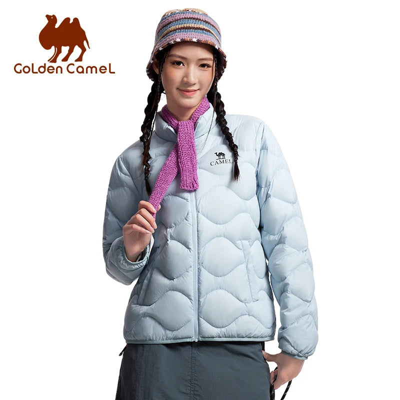 GOLDEN CAMEL Outdoor Down Jackets Men's and Women's Lightweight High-loft Warm Windproof Anti-static Jacket for Men Winter Coats